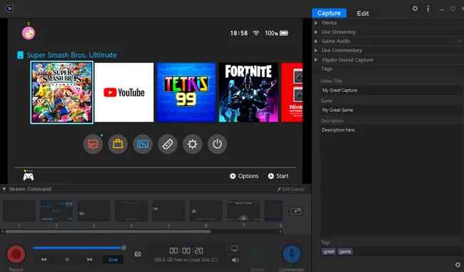 Nintendo Switch home screen will appear on your PC screen after you connect Nintendo Switch to PC