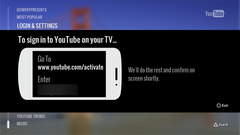 Activate YouTube on PS3