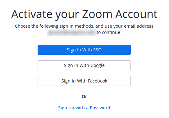 Activate your Zoom account