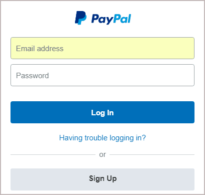 enter email id and password to change paypal password 