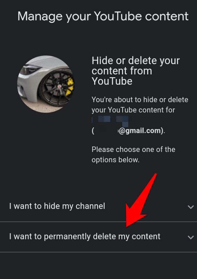 To permanently delete YouTube channel
