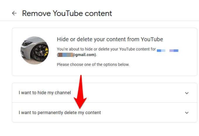 To permanently delete YouTube channel