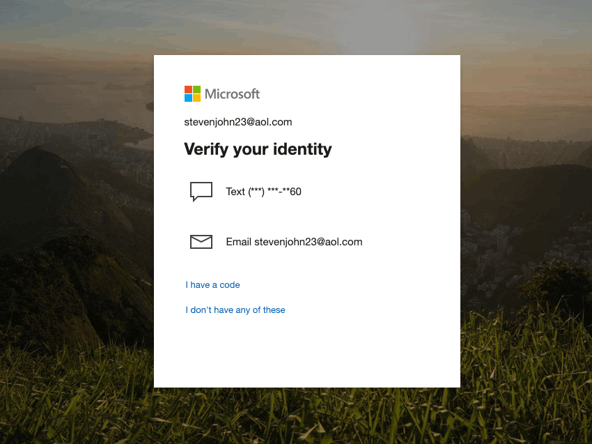 Verify your identity to change Skype password