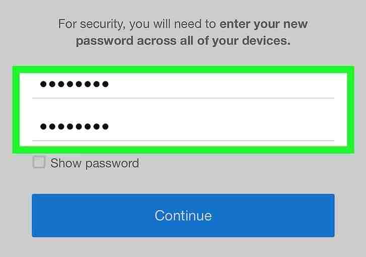 Enter the new password for Yahoo