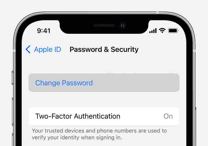 Tap Change Password to change iTunes Password