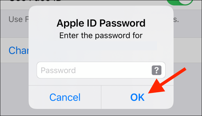 Enter Apple ID password