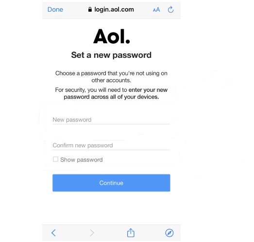 how to change AOL password 
