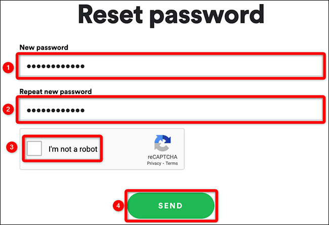 in reset password page type new password 