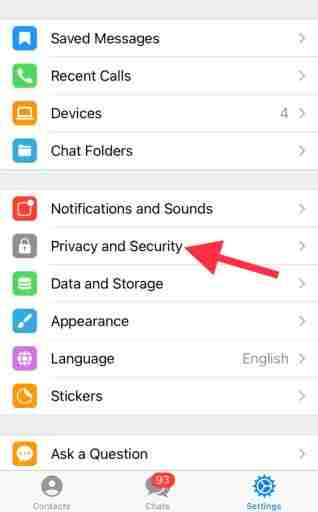 Choose Privacy and Settings