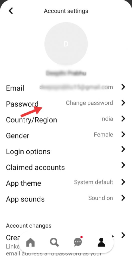 Change password on Pinterest