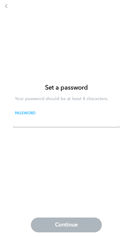Choose and enter a password 