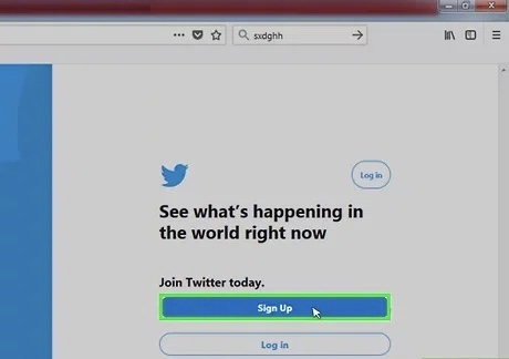 Twitter Sign Up Button