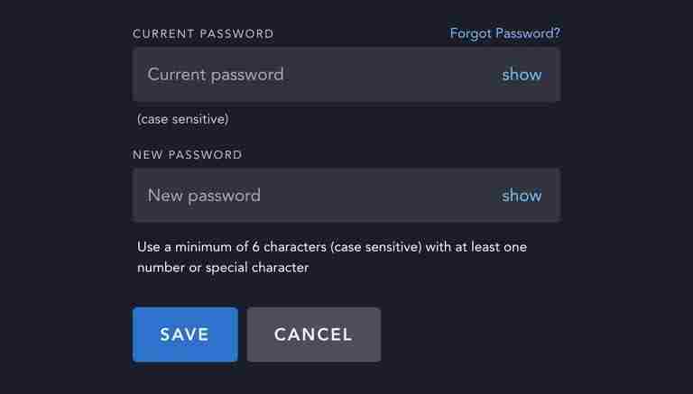 Click Save to change the Disney Plus password