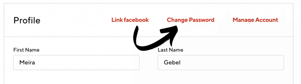 Click change password