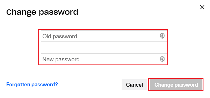 how to change dropbox password 