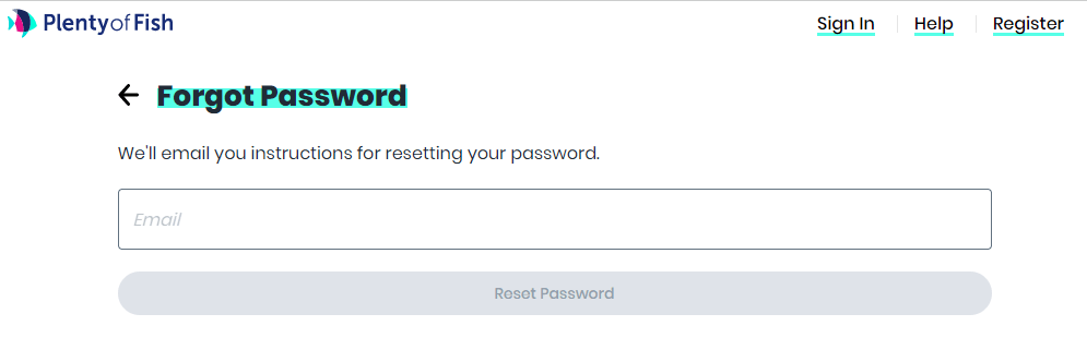 reset pof password