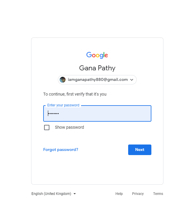 enter your password to sign in to your Google account and change your YouTube TV password
