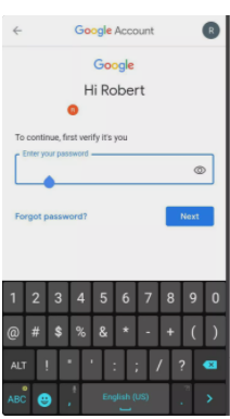 Enter password of your Google account