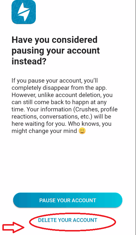 Click Delete your Account