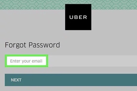 Enter the email address linked with Uber
