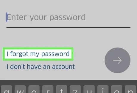 Click I Forgot my Password option