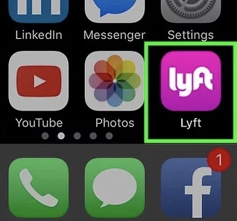 Click the Lyft app
