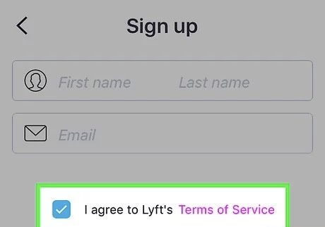 Agree to Lyft's Terms of Service