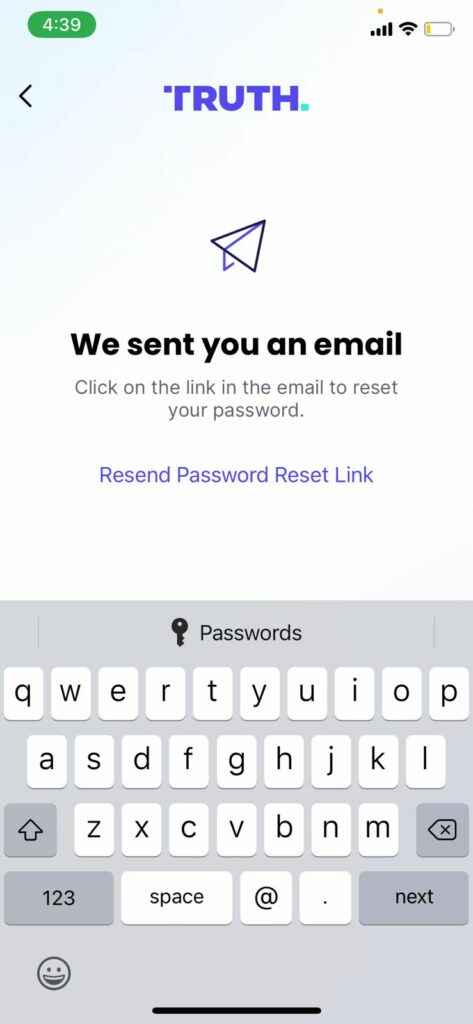 Password reset link