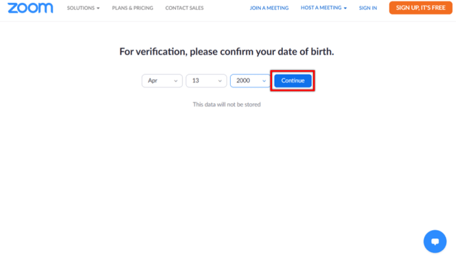 confirm your date of birth 
