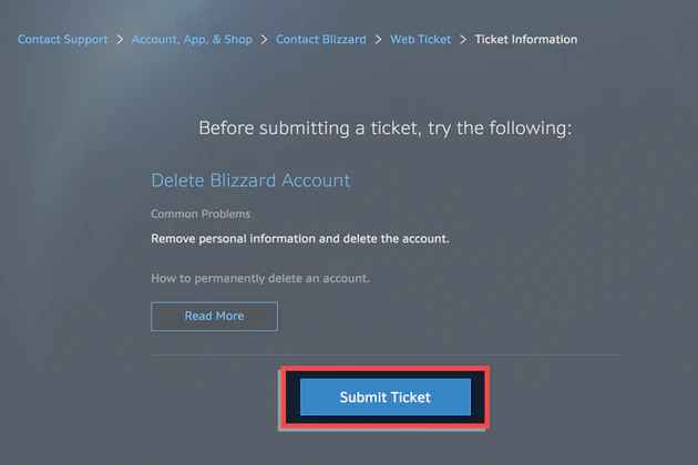  click the Submit Ticket button.