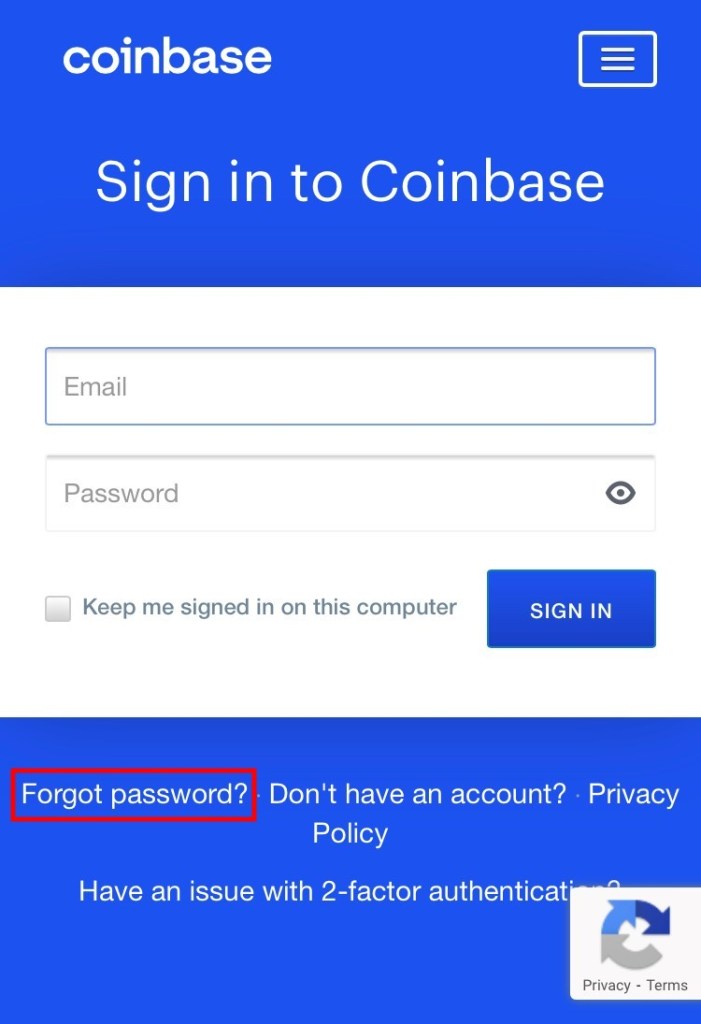 Click the Forgot password? option