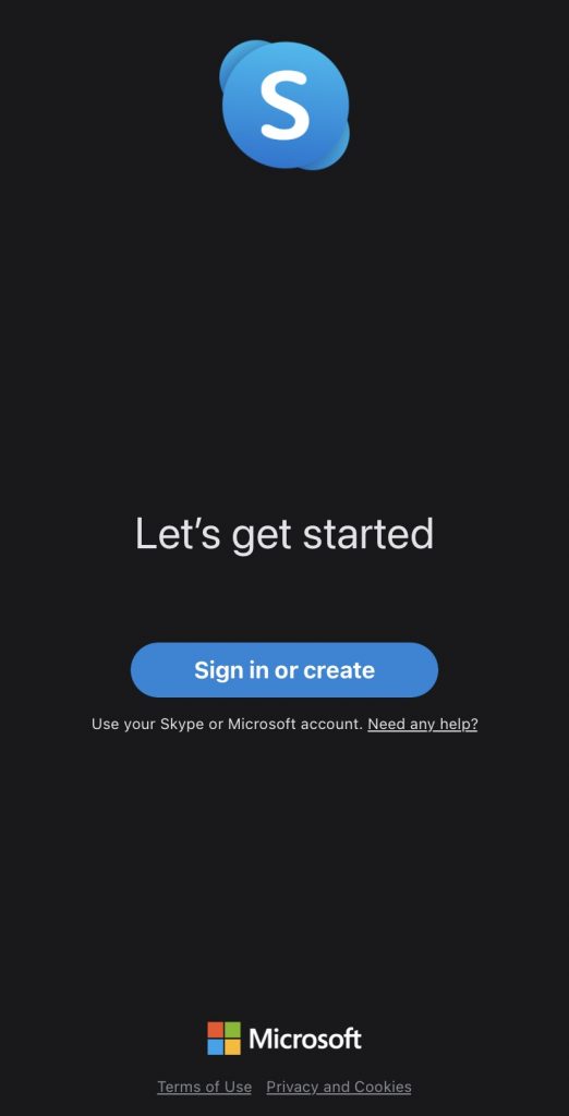click Sign in or create option