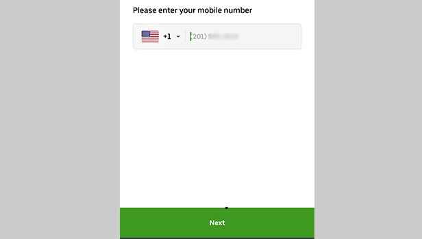 enter phone number and click Next