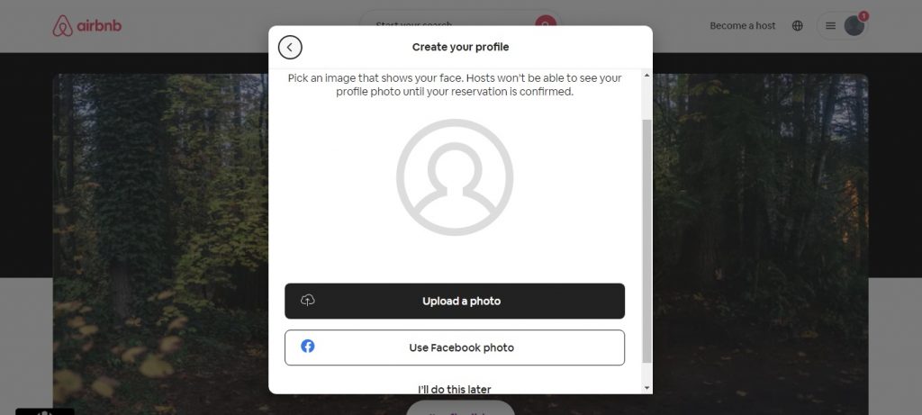 set up your profile by adding profile photo from your medias or the Facebook profile or click I'll do this later  option at the bottom.
