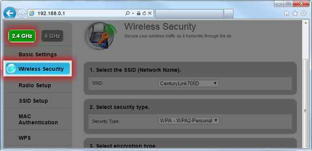 select wireless security 
