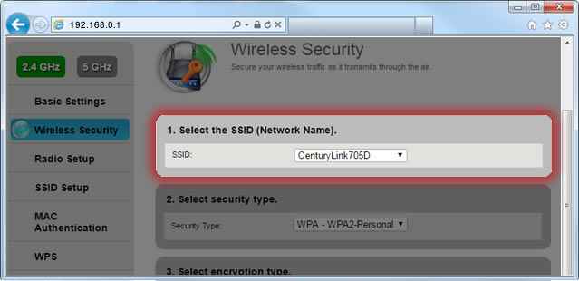 select the network name 