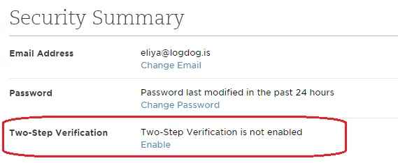 Enable Two step verification for Evernote