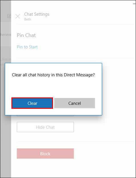 select clear option to delete groupme account conversation 