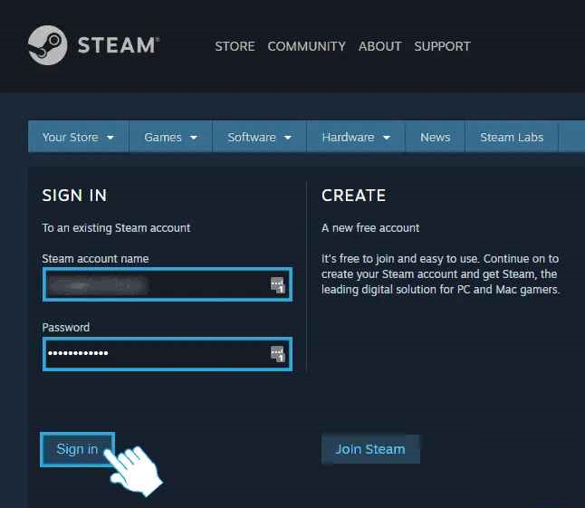 sign in steam account