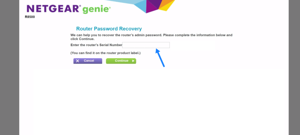 reset netgear password
