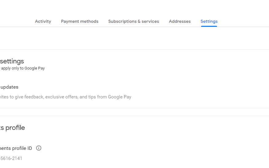 Google Pay Settings