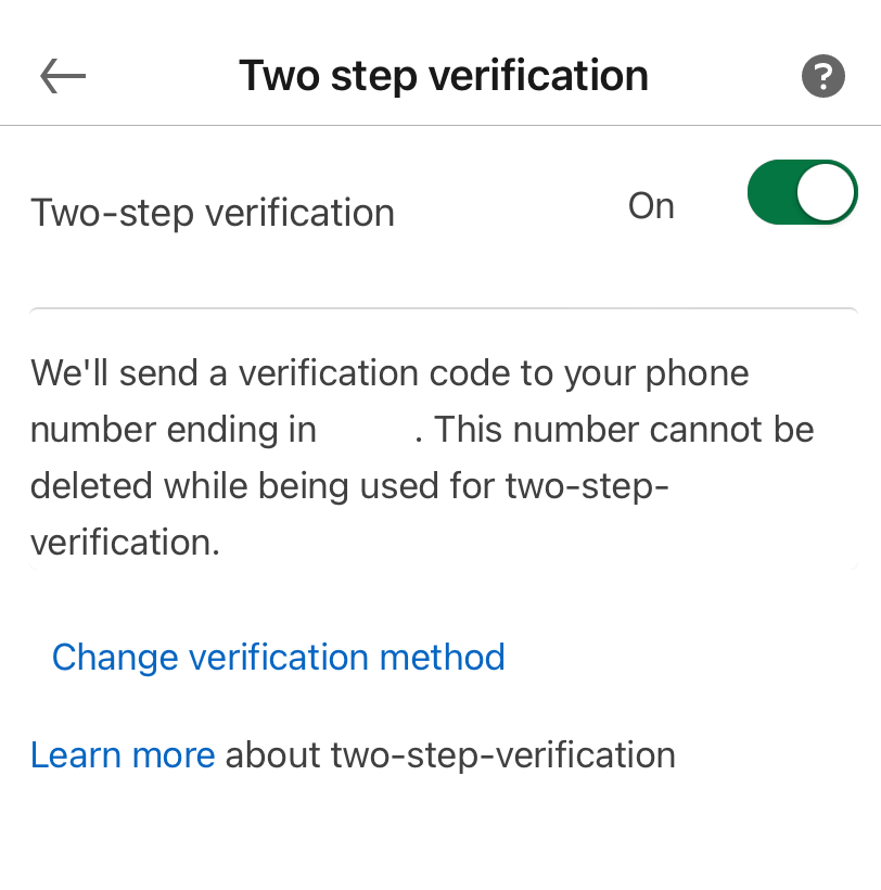 LinkedIn Two step verification