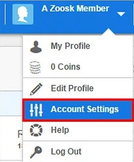 Select account settings from drop down