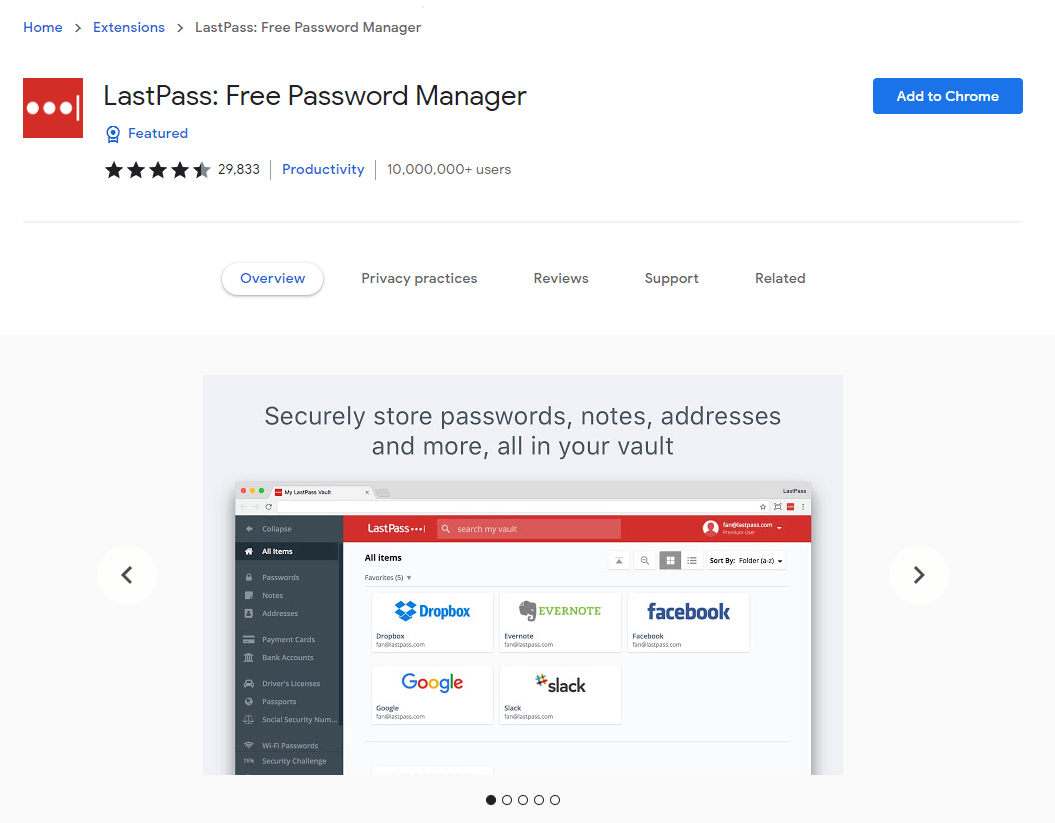Add LastPass Extension to Chrome