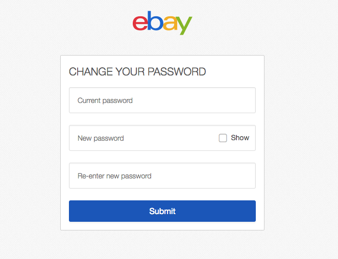 Enter your current and new eBay password