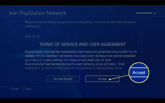 Hit Accept to agree on the terms of service