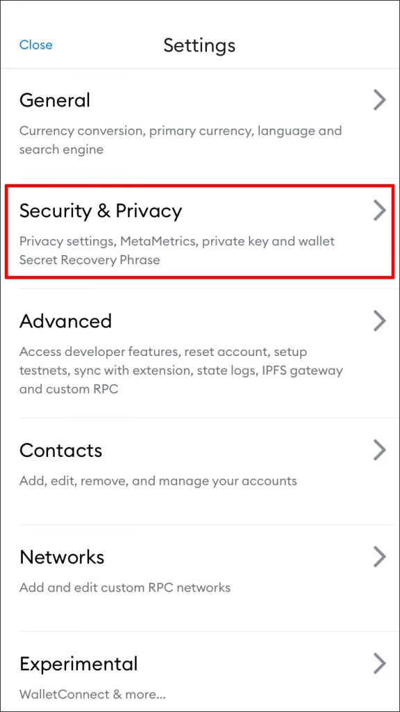 Select Security & Privacy 