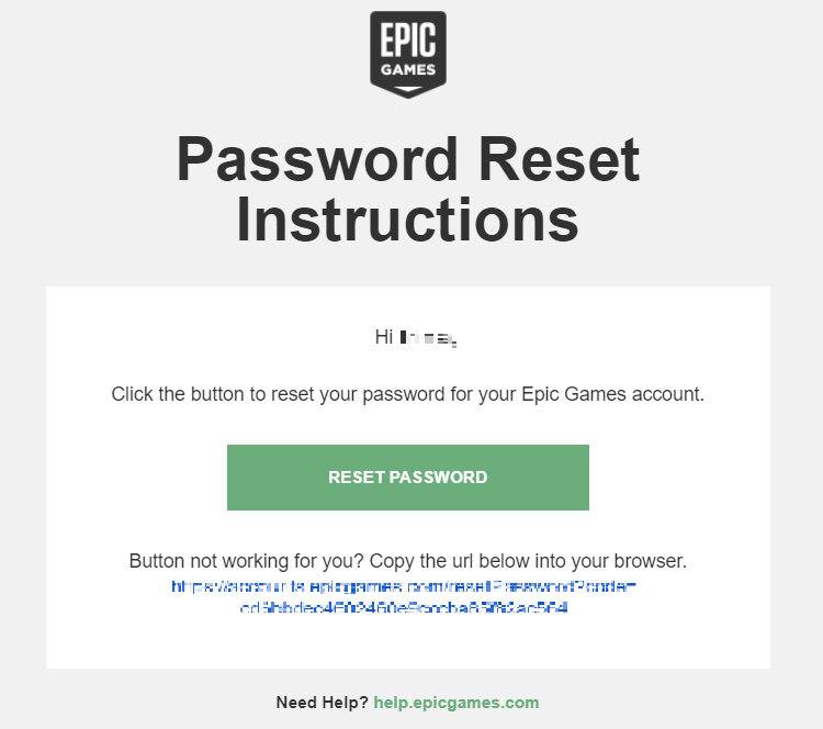 Click on Reset Password button.