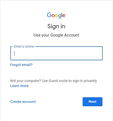 Sign in to your account to reset Gmail password.