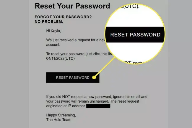 Reset Hulu Password